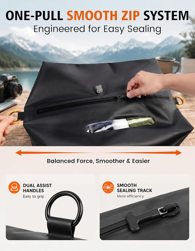 Vacuum Travel Bags with Pump, 2 Pack 34L Space Saver Vacuum Compression Bags for Travel Luggage Suitcase Backpack, Waterproof & Reusable Vacuum Packing Cubes for Clothing（2Pcs+Pump) - Image 5