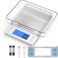 BOMATA Upgraded Small Food Scale with 0.1 g/0.001 oz High Precision | 3000 g/6.6 lb, New Hold Function, Larger Display, USB Rechargeable, Digital Kitchen Scale for Small Item, Jewelry. Sliver by BOMATA
