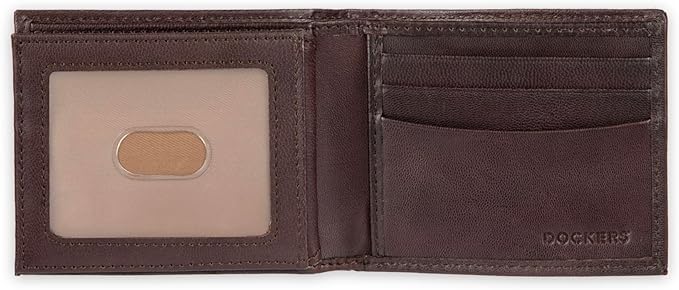 Dockers Men's Bifold Leather Wallet - Thin Slimfold RFID Blocking Security Smart Extra Capacity - Image 4