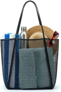 Rave Envy Large Mesh Beach Tote Bag - Waterproof Pool & Travel Beach Bag | Large Capacity | Sturdy Base | Lightweight Foldable Design | Quick-Drying Breathable Fabric | Spacious Multi-Pocket Storage by RaveEnvy
