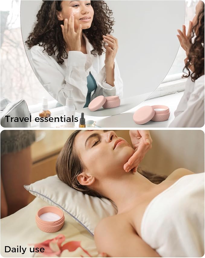 TakeToday Travel Containers for Toiletries, 2oz, 4 Pack, Apricot | Air Travel Leak-Proof, TSA Approved, Silicone Jars with Lid, for Cosmetics & Toiletries - Image 7