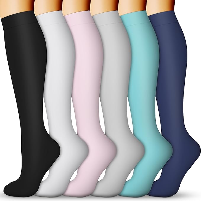 QUXIANG Compression Socks for Women & Men 15-20 mmHg, Best for Medical, Nursing, Running, Athletic, Varicose Veins, Travel by QUXIANG