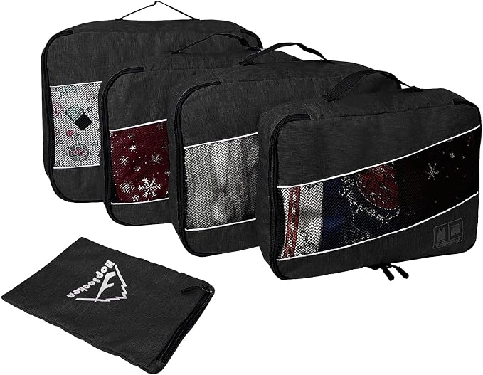 5 Set Packing Cubes for Travel Large Suitcase Luggage Organizer Bags Travel Accessories Vacation 4 Cubes 1 Laundry Pouch Bag - Image 3