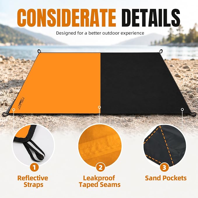 Frelaxy Pocket Picnic Blanket, Waterproof Blanket for Beach Festival | Lightweight compact design, Multi-use outdoor blanket, Waterproof & sandproof material, Easy to carry, Picnic, Camping - Image 3