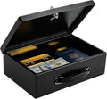 KYODOLED Fireproof Document Box with Key Lock, Small Lock Boxes for Personal Items, Fire and Water Resistance, Fireproof Safe Box for Documents, Jewelry, Passport, Cash, 12.6'' x 8.3'' x 3.58'' Black by KYODOLED