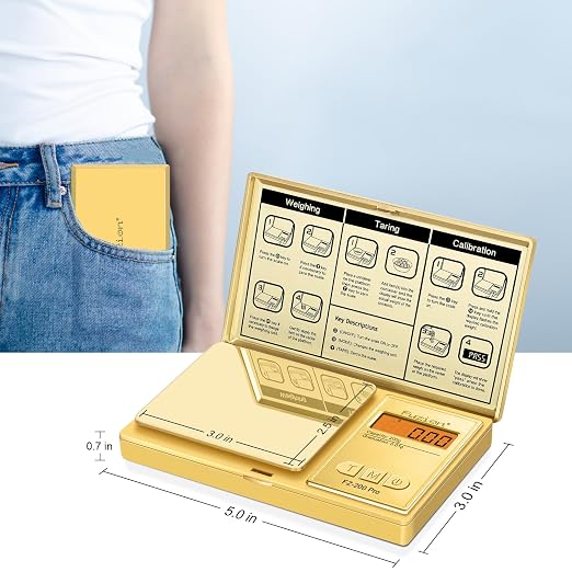 Fuzion Digital Pocket Gram Scale 0.01g x 200g, with 100g Calibration Weight | High Precision, Easy of Use, Tare Function, 6 Modes Ounces Grains, Battery Included, Weighs Jewelry, Coins, Herb, Small Food - Image 4