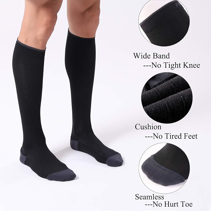 FITRELL 3 Pairs Compression Socks for Women and Men 20-30mmHg-Circulation Support Socks - Image 6