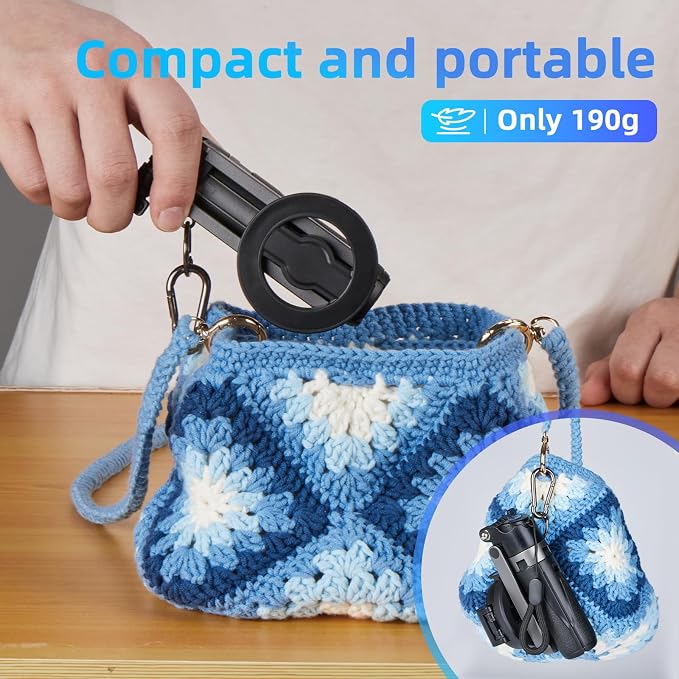 MQOUNY for Magsafe Tripod Stand for iPhone,Portable Pocket Size Selfie Stick with Rechargeable Remote and Metal Ring,Extendable Detachable Cell Phone Tripod Compatible with iPhone/Android - Image 5