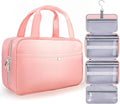 Travel Hanging Toiletry Bag for Women - Waterproof Cosmetic Organizer with Clear Window, Lightweight Bathroom Bags for Essentials, Makeup, Shampoo, Toiletries Dark Pink, Medium by Chakipee