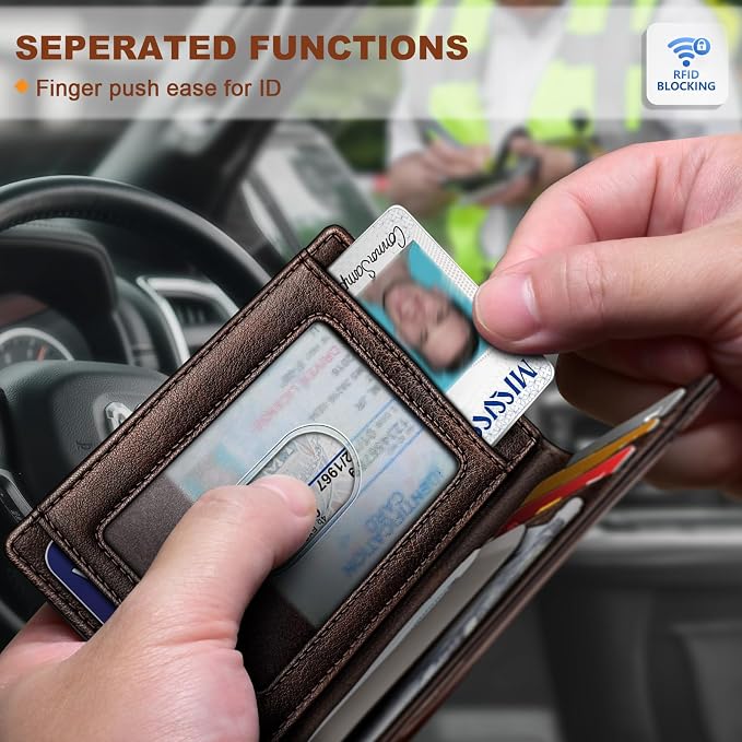 BULLIANT Magnetic Slim Leather Airtag Wallet Money Clip For Men 12Cards | RFID Blocking | Easy Access | Gift Boxed | Pocket Fit - Image 5