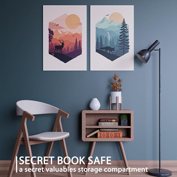 Diversion Book Safe with 4200°F Fireproof Money Bag and Combination Lock, 10.5" x 7.9" x 2.5" Fake Book Hidden Storage Safe, Hollow Secret Portable Metal Storage Box for Cash, Valuables - Easter Bible - Image 3