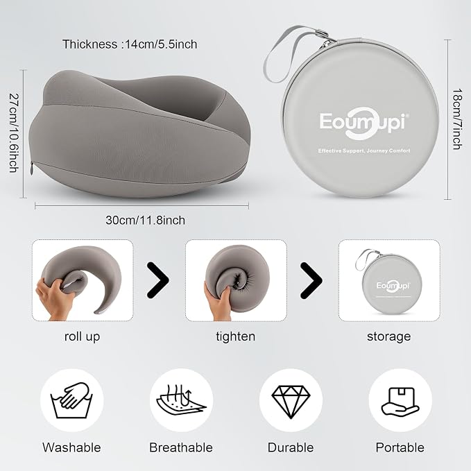 Travel Neck Pillow Airplane,Memory Foam Neck Pillow Travel,Flight Pillow - Image 5