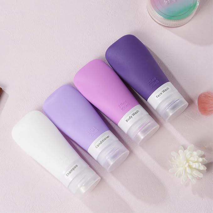INSFIT Travel Bottles for Toiletries, TSA Approved 3oz Travel Size Containers, BPA Free Leak Proof Squeezable Silicone Tubes for Shampoo Conditioner Lotion Body Wash with Labels - Image 6