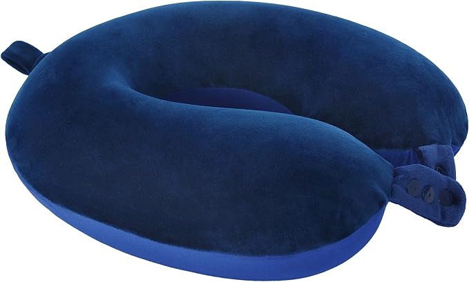Travel Neck Pillow, Top Memory Foam Pillow for Head Support, Ideal for Airplanes, Cars, and Home Recliners, Adjustable and Soft (Blue) - Image 4