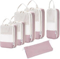 Narwey 6 Set Compression Packing Cubes for Travel Women Men, Travel Cubes for Carry On Suitcase, Durable Compression Luggage Organizer Bags by Narwey