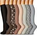 QUXIANG Copper Compression Socks for Women & Men Circulation (8 Pairs) - Best for Running Athletic Cycling - 15-20 mmHg by QUXIANG