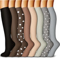 QUXIANG Copper Compression Socks for Women & Men Circulation (8 Pairs) - Best for Running Athletic Cycling - 15-20 mmHg by QUXIANG