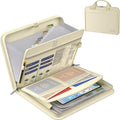 ENGPOW Accordion File Organizer,Fireproof Expanding File Folder with Multi Pockets,13 Pockets Document Organizer Bag with Handle & Labels,Portable Home Travel Safe Storage for Letter A4 Files,Beige by ENGPOW