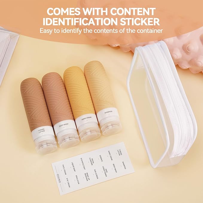 Travel Bottles for Toiletries, Silicone TSA Approved Bottles, Leakproof Shampoo & Toiletry Containers for Airplane, Vacation & Business Trips - Image 6