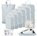 Percover Compression Packing Cubes for Travel, 10-Piece Structured Compression Organizer Set with Toiletry Bag, Laundry Bag & Shoe Bag for Carry-On & Checked Luggage, Slate Blue by Unknown