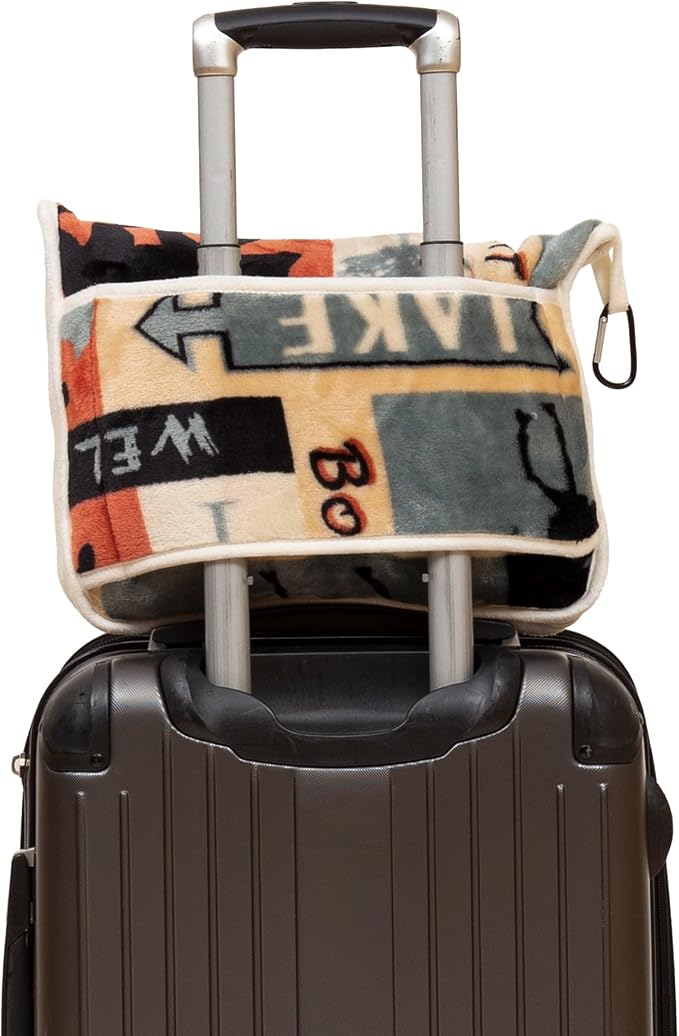 Carstens, Inc. Travel Blanket, Premium Compact 2-in-1 Airplane Blanket/Pillow, Lake House - Image 3