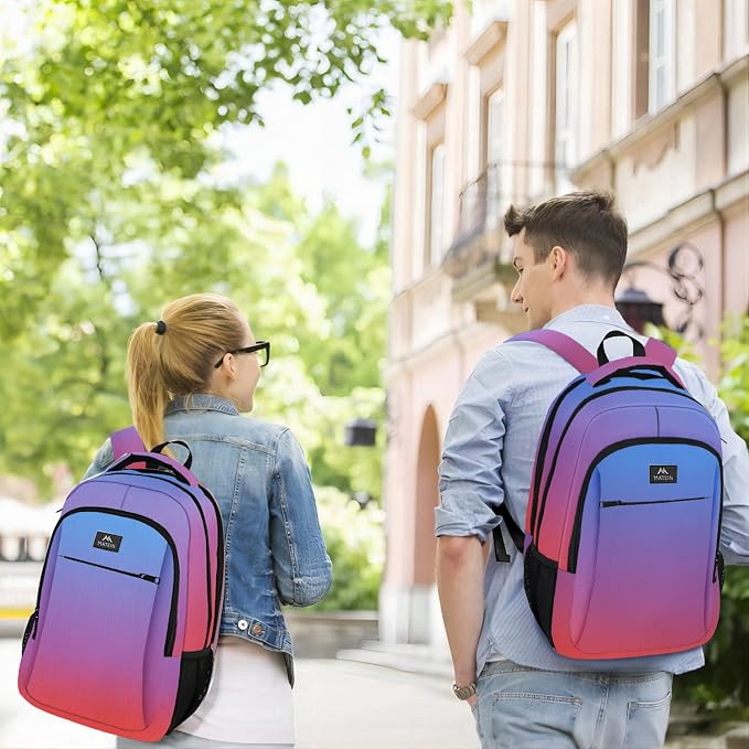 MATEIN Colorful Fashion Laptop Backpack, 15.6 Inch Slim Travel Computer Bag | Tie Dye Backpack for Daily Commute, Business College Work Gifts for Men Women, Luggage Strap, Anti Theft, Durable Breathable - Image 8