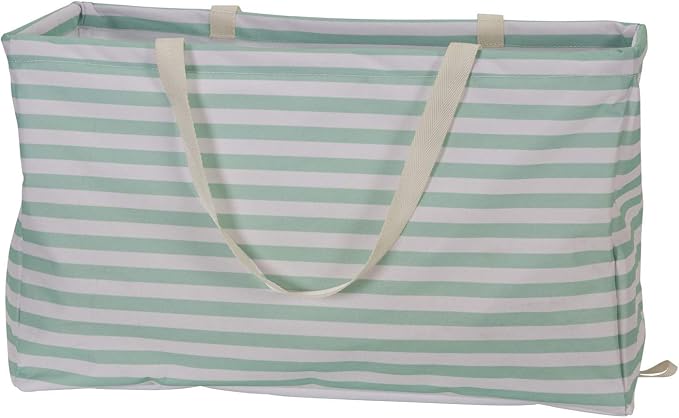 Household Essentials Teal Striped Krush Container All-Purpose Utility Tote by HouseholdEssentials