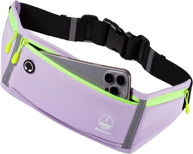 Running Belt Slim Fanny Pack Jogging Pouch Phone Holder Waist Pack - Purple - Image 3