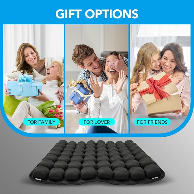 Travel Cushion for Airplane, Inflatable Seat Cushion 18 X16'' | Airline Seat Cushion for Long Flights, TSA Approved Travel Cushion, Portable Seat Cushions for Car, Office & Airplane - Image 9