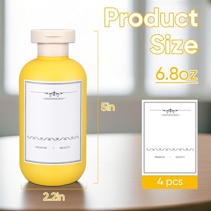 3 PACK Travel Shampoo Bottle, Empty Plastic Squeeze Bottles 6.8oz with Flip Cap, Lotion Container for Toiletries Travel Size Shampoo and Conditioner - Image 3
