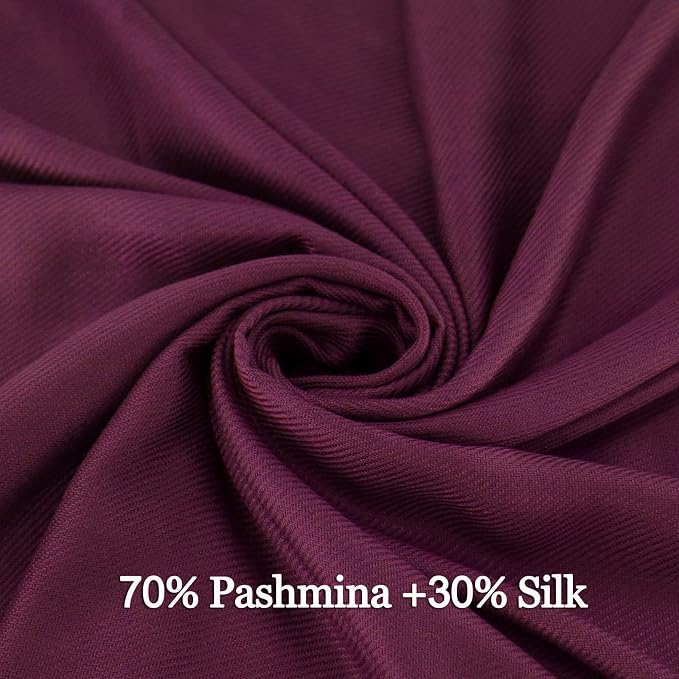Soft Silky Pashmina Shawl Wraps Solid Colors Scarf for Wedding Evening Dresses - Image 2