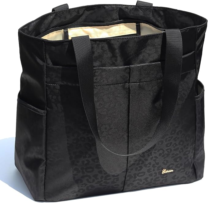 ESVAN Original Floral Tote Bag Large Shoulder Bag with Multi Pockets for Gym Travel Beach Daily Bags by ESVAN