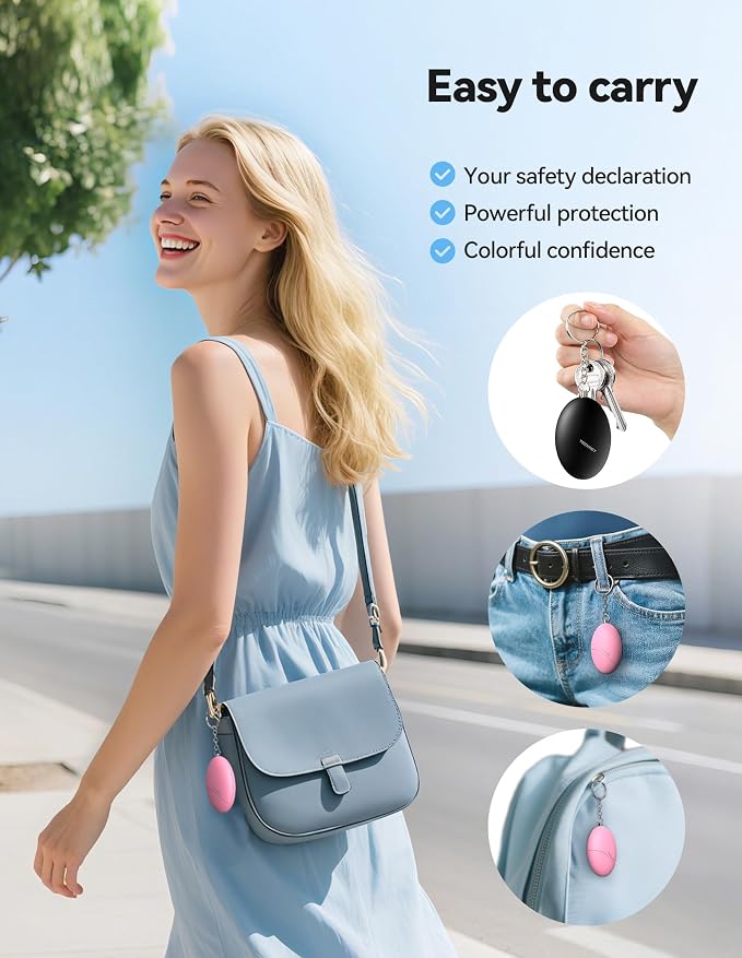 TECKNET Personal Safety Alarm Keychain 140dB Travel Safe Waterproof | IP44 Waterproof, Travel-safe, Personal Alarm Loud Siren Safety Keychain for women, girls, kids & elderly, 2-pack - Image 4