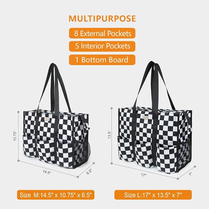 TOPDesign Utility Water Resistant Tote Bag with 13 Pockets, Top Zipper Closure & Thick Bottom Support, for Working Women - Image 2