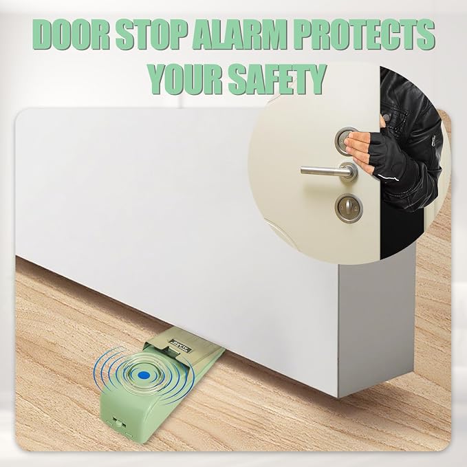 Type-C Rechargeable Door Stop Alarm with 120DB Security Alarm | Heavy Duty ，Floor Wedge Doorstop for Travel Apartment Home House - Image 6