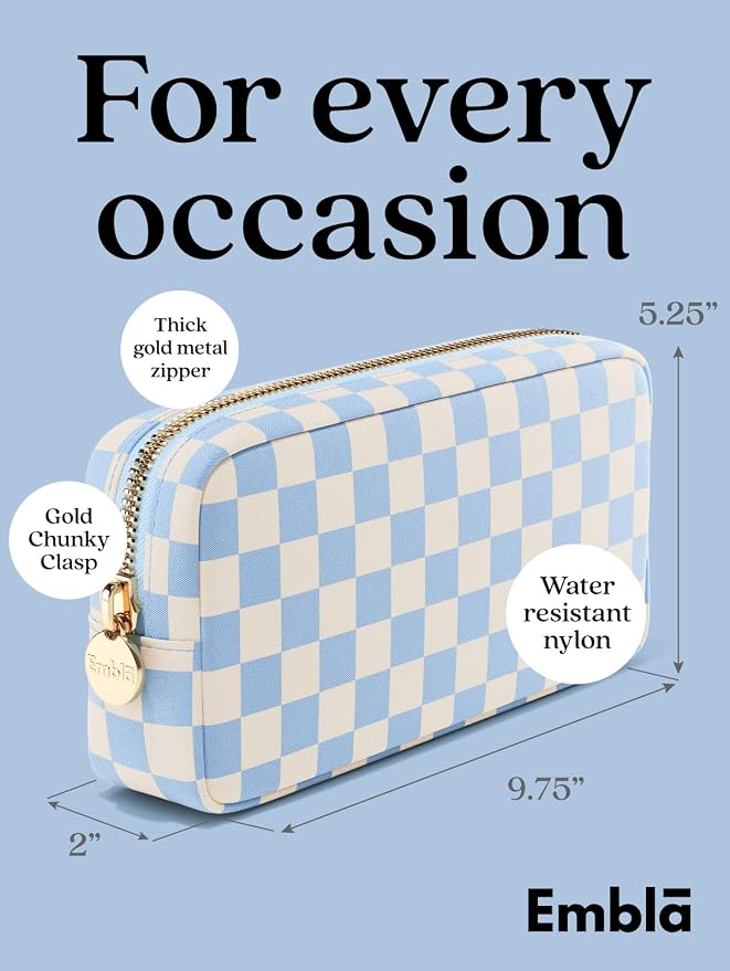 Makeup Bag for Women, Travel Cosmetic Organizer, Waterproof Toiletry Pouch | Small Nylon Cosmetic Bag with Zipper, Water-Resistant Beauty Pouch for Purse, Travel Essentials, Make up Case - Image 2