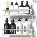 Shower Caddy Adhesive, Rustproof Shower Organizer, Large Capacity Shower Shelves for Inside Shower, No Drilling Bathroom Organizers and Storage for Home Decor （2 Pack Silver） by YASONIC