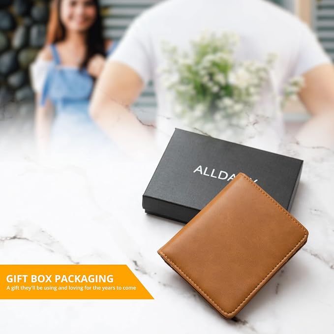 Alldaily Small RFID Wallet for Women Slim Compact Bifold Pocket Ladies Travel Mini Purse (Brown) - Image 6