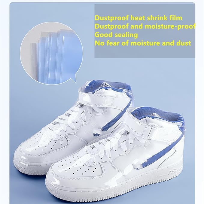 200-Pack Shoe Shrink Wrap Bags - 11x18 Inches Sneaker Heat Shrink Wrap for Men & Women - Shoe Organizer Bags to Prevent Sole Yellowing & Keep Dust Away (shoe bag-200PCS) - Image 3