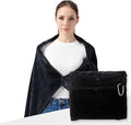 Packable Travel Throw Blanket, Black | Soft lightweight wearable travel accessory with carry pouch, airplane blanket, road trips, office naps,outdoor camping by SHINEDOOR