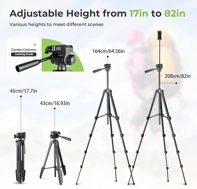 Aureday Phone Tripod, 82" Tripod for iPhone with Flexible Gooseneck, Wireless Remote and Phone Holder, Extendable Cell Phone&Camera Tripod Stand for Selfies/Video Recording/Live Streaming/Vlogging - Image 2