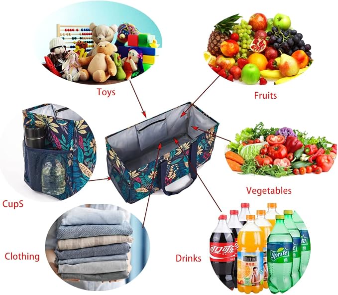 YELAIYEHAO Large Utility Tote Bag, Foldable Collapsible Tote for Storage Pool BeachShopping picnic laundry gym and Luggage - Image 4