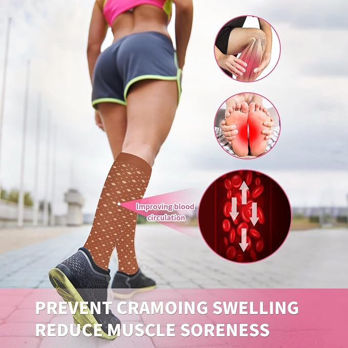 Sooverki Compression Socks for Women & Men 6 Pairs is Best Supportive Knee High Stockings for Circulation, Travel, Nurses - Image 6