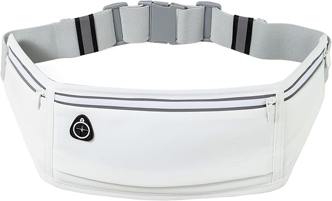 Running Belt Slim Fanny Pack Jogging Pouch Phone Holder Waist Pack - White by Unknown