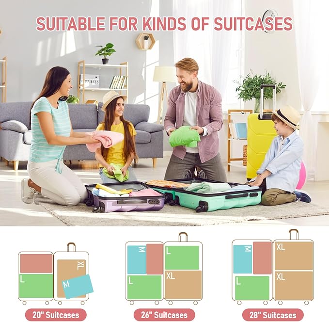 4 Set Packing Cubes For Travel Essentials, Luggage Packing Organization Cubes Suitcase Organizer Bags Set For Luggage Travel Packing Cubes For Suitcases Durable (4 Pcs, Pink) - Image 5