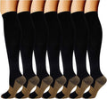 7 Pairs Copper Compression Socks for Men Women 20-30 mmHg Knee High Socks | S/M to XXL Fit, Copper Fiber, Graduated Compression, Circulation Support, Moisture Wicking, Tired Legs & Swelling Relief by DoubleCouple