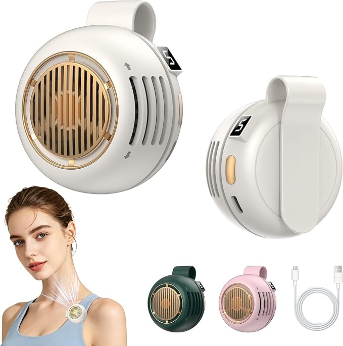 Mini Clip-On Personal Fan, 360° Rotation, LED Speed Display, Quiet Operation, 5 Adjustable Speeds from Gentle Breeze to Strong Airflow, Ultra Light Portable Fan for Stroller Travel Office Gift by Unknown