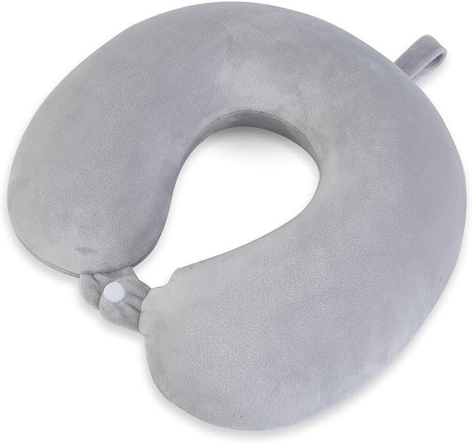 Travel Pillow, Memory Foam Neck Pillow for Traveling, U Shape Airplane Portable Flight Pillow Adult Travel Neck Pillow for Plane Train Car Home Office - Grey by Unknown
