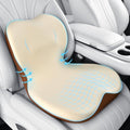 Coverado Car Seat Cushion and Lumbar Support Pillow One Piece, Memory Foam Ergonomic Back Support Driving Seat Cushion for Back Pain, Non-Slip Washable Cushion for Car, Driver, Office by COVERADOAUTO