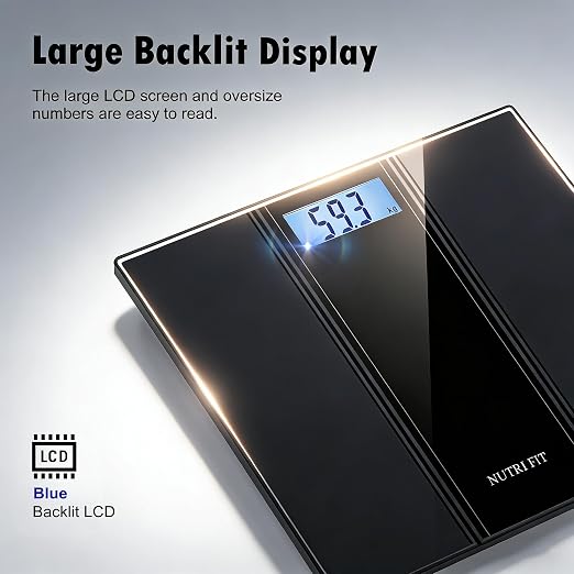 Scale for Body Weight Digital Bathroom Scale Large Size Black | 0.2lb Precision, Max 400lb, Backlit LCD Screen, Highly Accurate Electronic Weighing Machine, Safe Home Use, Include Batteries - Image 4